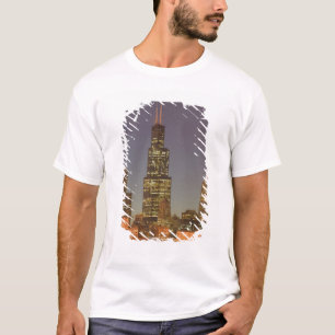 アメリカ合衆国 イリノイ州 シカゴ：都市スカイライン／イブニング Tシャツ