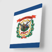 アメリカ合衆国,ウエストバージニア州の旗付きの壁時計 スクエア壁時計 (傾斜)