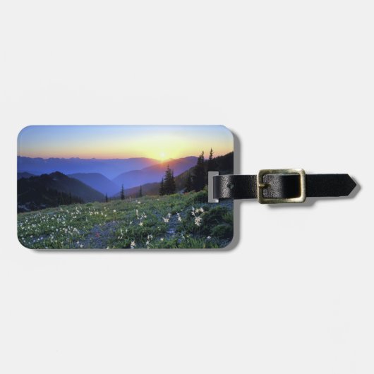 アメリカ合衆国，オリンピックNP, WA, Obliton Point Sunset ラゲッジタグ (正面横)