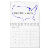 アメリカ合衆国 カレンダー (3月 2027)