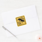 アメリカ合衆国,コヨーテ交差点,交通警告標識 スクエアシール (封筒)