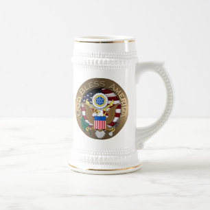 アメリカ合衆国 シール - 神の恵みがアメリカに ビールジョッキ