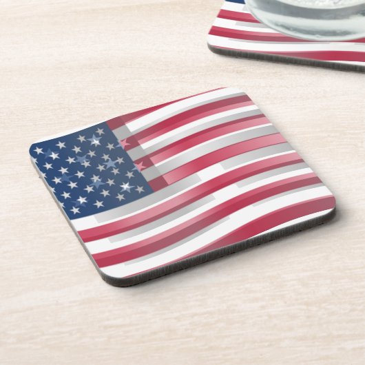 アメリカ合衆国:ストライプデザインの星とはっきりした星 コースター (左側)