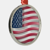 アメリカ合衆国:ストライプデザインの星とはっきりした星 メタルオーナメント (右)