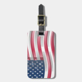アメリカ合衆国:ストライプデザインの星とはっきりした星 ラゲッジタグ (正面縦)
