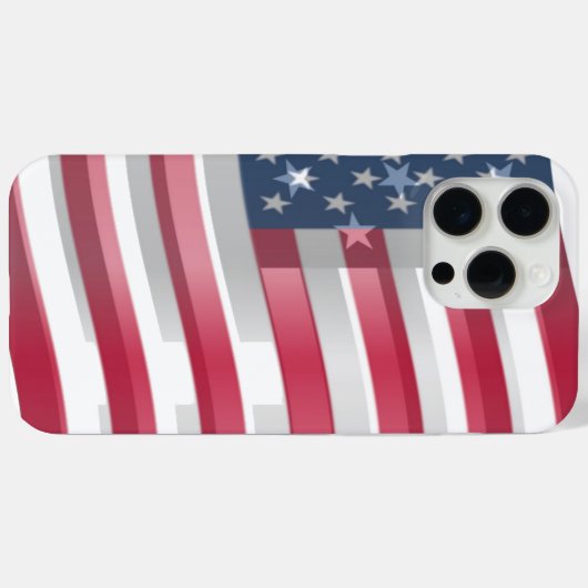 アメリカ合衆国:ストライプデザインの星とはっきりした星 Case-Mate iPhoneケース (裏面 (横))