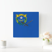 アメリカ合衆国,ネバダの旗付きの壁掛け時計 スクエア壁時計 (ホーム)