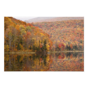 アメリカ合衆国，バーモント州，湖と秋の風景2 フォトプリント           