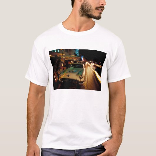 アメリカ合衆国 フロリダ州 マイアミ サウスビーチ 夜景 2 Tシャツ (正面)