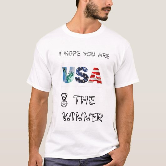 アメリカ合衆国+プライド+世界チャンピオン+アメリカ国旗+アスリート Tシャツ (正面)