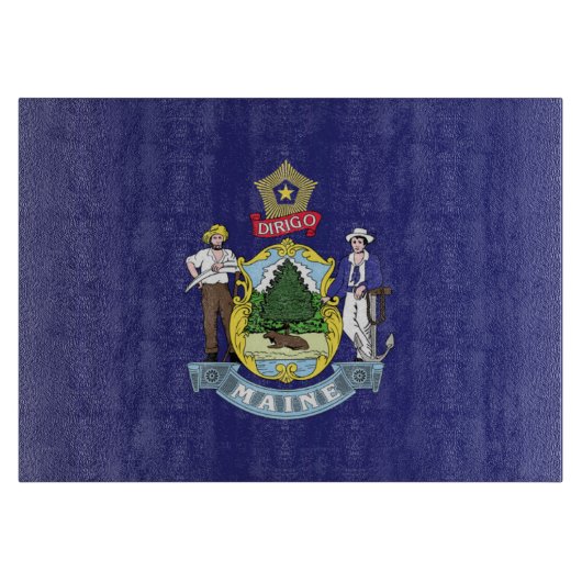 アメリカ合衆国，メイン州の国旗 カッティングボード (正面)