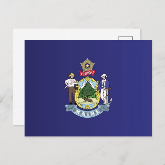アメリカ合衆国,メイン州の国旗 ポストカード (正面/裏面)