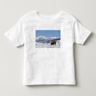 アメリカ合衆国 ワイオミング州 イエローストーン国立公園 アメリカバイソン トドラーTシャツ