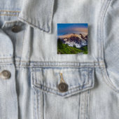 アメリカ合衆国 ワシントン州 レイニア山 朝陽 缶バッジ (インサイチュ)