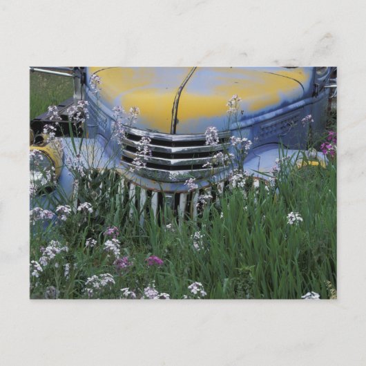 アメリカ合衆国，ワシントン東部，古いトラック ポストカード (正面)