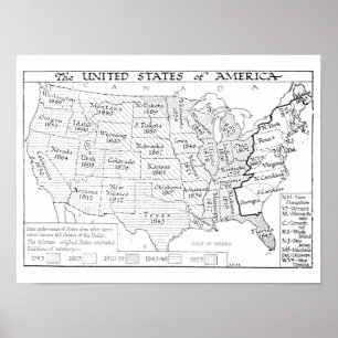 アメリカ合衆国 ヴィンテージ地図アート ポスター
