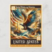 アメリカ合衆国 |ヴィンテージ絵画ー ポストカード (正面)