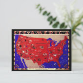 アメリカ合衆国 住所変更 ヴィンテージマップ 招待状 (スタンド正面)