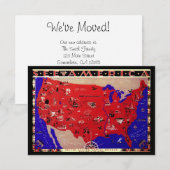 アメリカ合衆国 住所変更 ヴィンテージマップ 招待状 (正面/裏面)