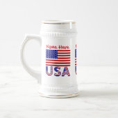 アメリカ合衆国 国旗 赤 カスタマイズ ビールジョッキ (左)