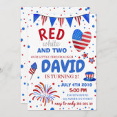 アメリカ合衆国,少年第2誕生日7月4日 招待状 (正面/裏面)