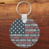 アメリカ合衆国 |州と大文字 キーホルダー (正面)