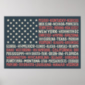 アメリカ合衆国 |州と大文字 ポスター (正面)