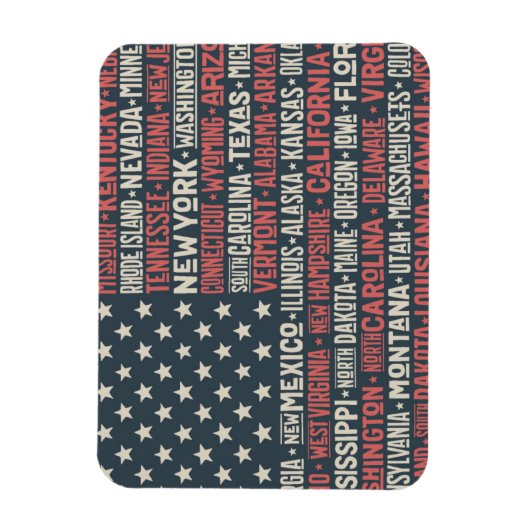 アメリカ合衆国 |州と大文字 マグネット (縦)