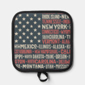 アメリカ合衆国 |州と大文字 鍋敷き (正面)