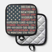 アメリカ合衆国 |州と大文字 鍋敷き (正面/裏面)