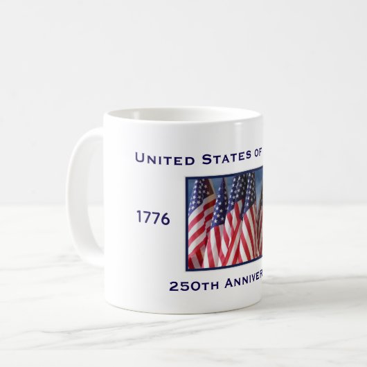 アメリカ合衆国 愛国心 250周年記念 コーヒーマグカップ (正面左)
