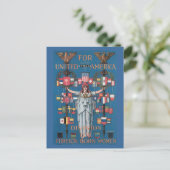 アメリカ合衆国，戦争はがき，ヴィンテージ – 女性の移民 ポストカード (スタンド正面)