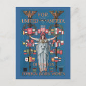 アメリカ合衆国,戦争はがき,ヴィンテージ – 女性の移民 ポストカード (正面)