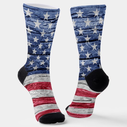 アメリカ合衆国 木製の旗 ソックス (傾斜あり)