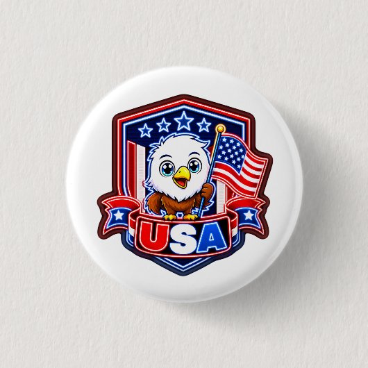 アメリカ合衆国 缶バッジ (正面)
