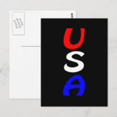 アメリカ合衆国 赤 白 青 ポストカード (正面/裏面)