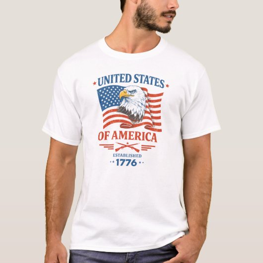 アメリカ合衆国 1776 イーグルデザイン Tシャツ (正面)