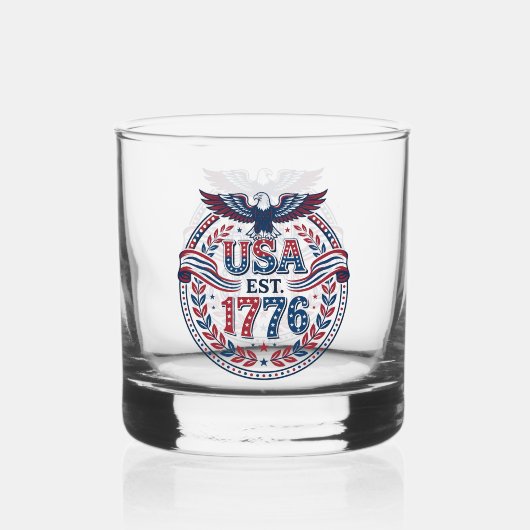 アメリカ合衆国 1776 ヘリテージエンブレム ウイスキーグラス (正面)