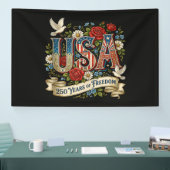 アメリカ合衆国 1776-2026 建国250年 自由 横断幕 (トレードショー)