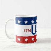 アメリカ合衆国 1776 2026 250周年記念 赤 白 青 コーヒーマグカップ (左)