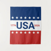 アメリカ合衆国 1776 2026 250周年記念 赤 白 青 タペストリー (正面)