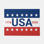 アメリカ合衆国 1776 2026 250周年記念 赤 白 青 ドアマット (正面)