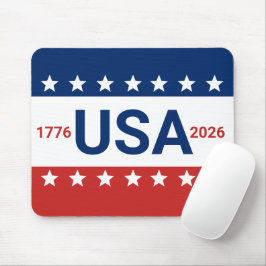 アメリカ合衆国 1776 2026 250周年記念 赤 白 青 マウスパッド