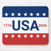 アメリカ合衆国 1776 2026 250周年記念 赤 白 青 マウスパッド (正面)