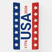 アメリカ合衆国 1776 2026 250周年記念 赤 白 青 横断幕 (縦)