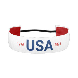 アメリカ合衆国 1776 2026 250周年 赤 白 青 アスレチックヘッドバンド