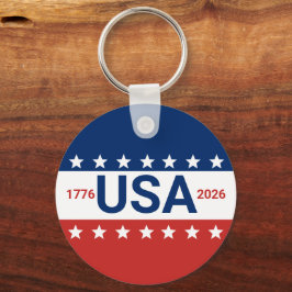 アメリカ合衆国 1776 2026 250周年 赤 白 青 キーホルダー