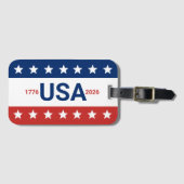 アメリカ合衆国 1776 2026 250周年 赤 白 青 ラゲッジタグ (正面横)