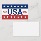アメリカ合衆国 1776 2026 250周年 赤 白 青 名刺 (正面/裏面)