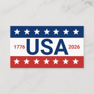 アメリカ合衆国 1776 2026 250周年 赤 白 青 名刺